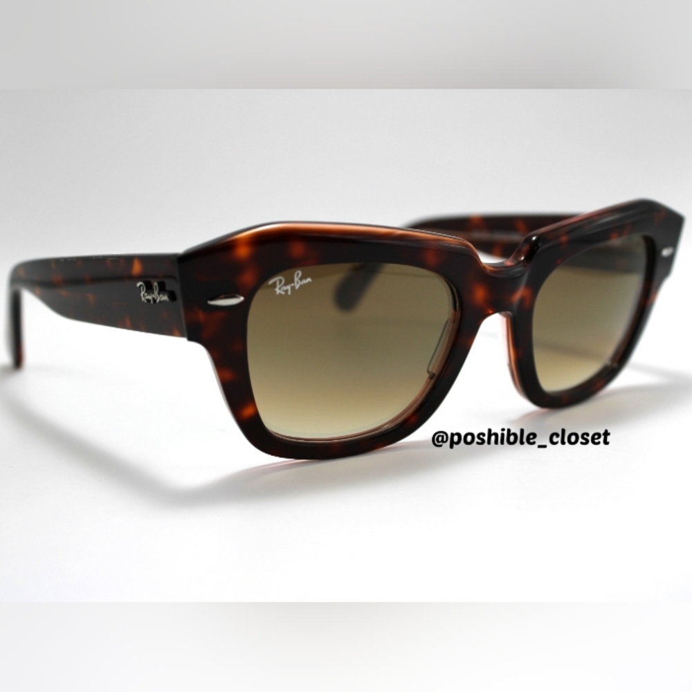 RayBan Model Display RB2186 State Street Gradient Brown Tortoise - Picture 8 of 17